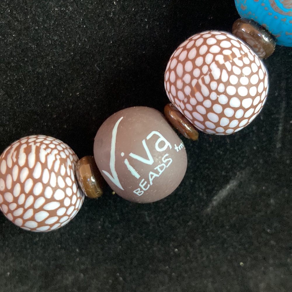 VIva beads blue fabric design